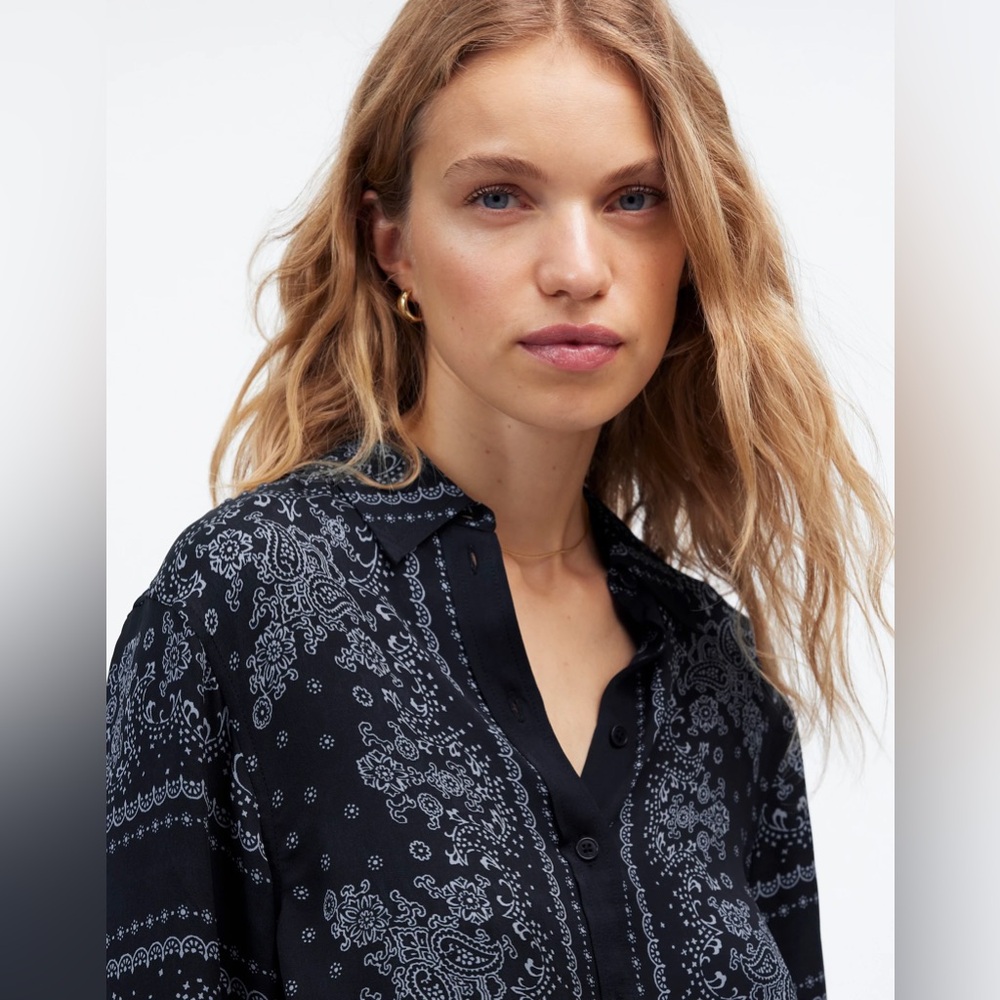 Madewell Black and Gray Button Down Shirt - Picture 5 of 9